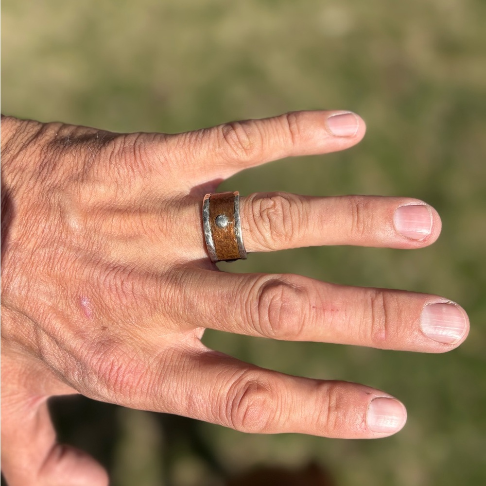 Men's Copper and 925 Sterling Silver Wedding/Accent Ring